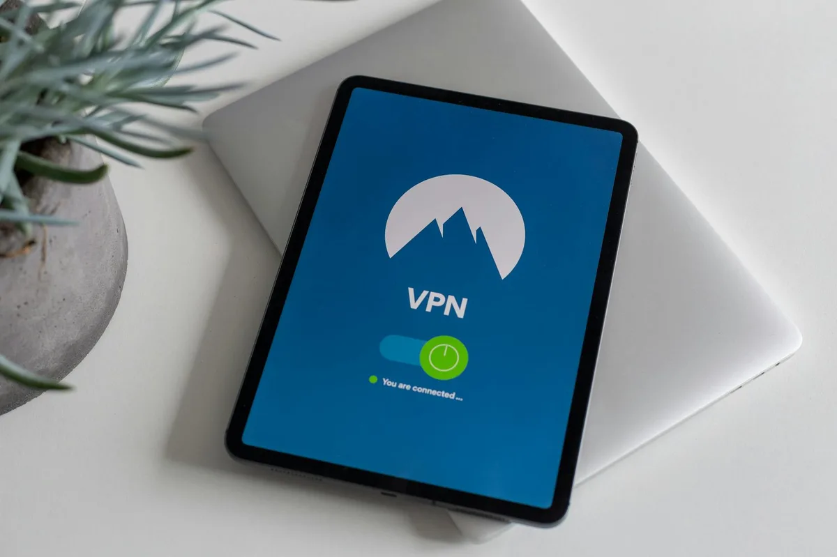VPN security padlock protecting IPTV stream